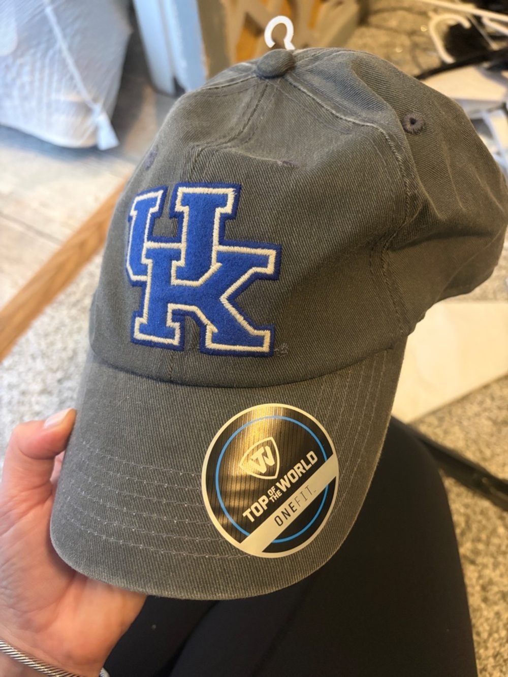 University of Kentucky (UK) Zephyr Gray and Black One-Fit College Cap